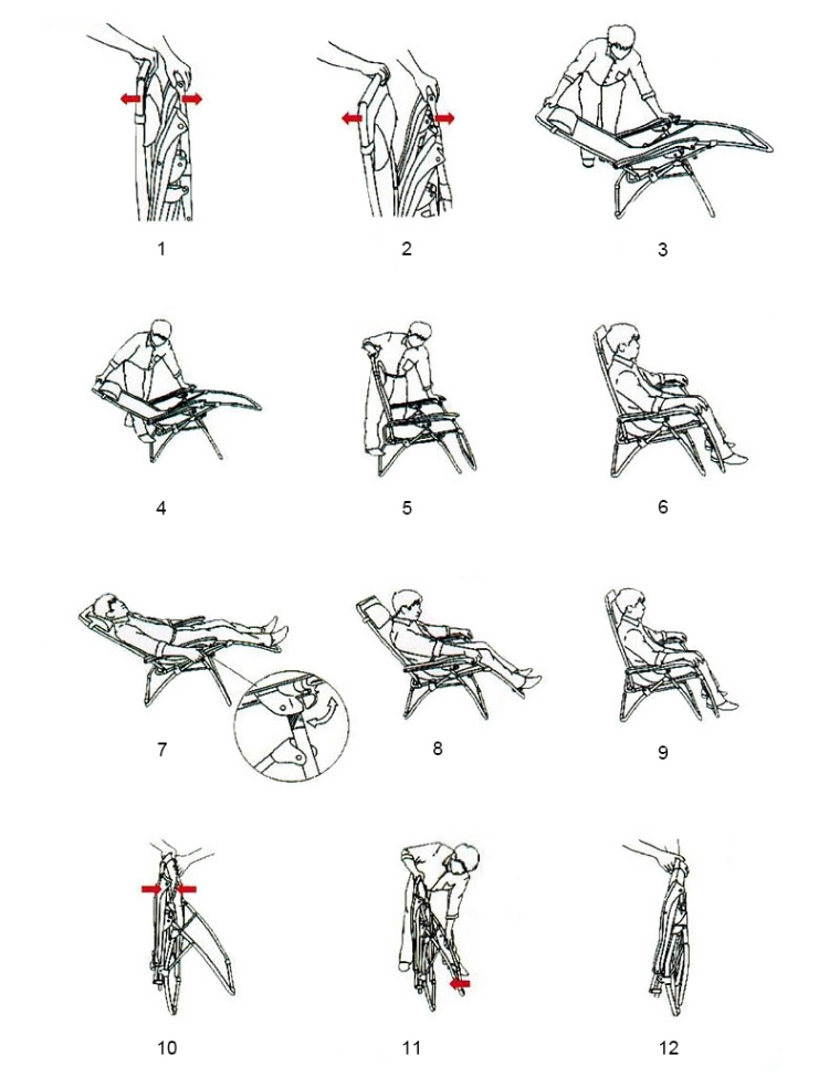 Adjustable Custom Garden Folding Camping Chair Outdoor