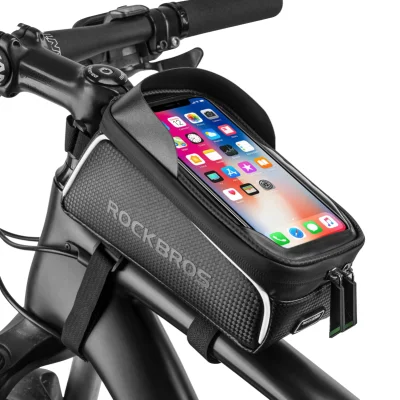 Bolsa de marco frontal para teléfono de bicicleta Bolsa de bicicleta Bolsa de bicicleta impermeable Soporte de teléfono de bicicleta Tubo superior Soporte de la caja del teléfono Accesorios Bolsa de ciclismo Teléfono compatible de menos de 6.5 pulgadas