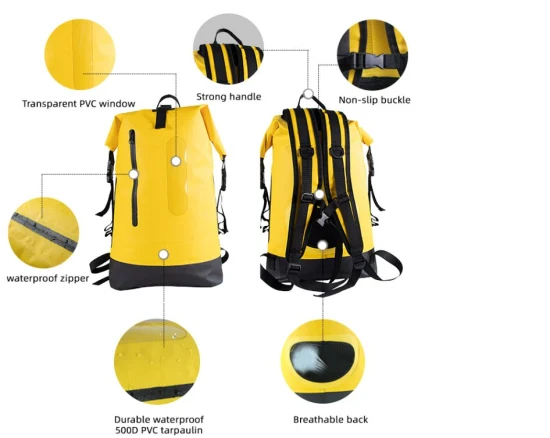 Mochila de surf impermeable Mochila de playa seca y húmeda para caminar y acampar